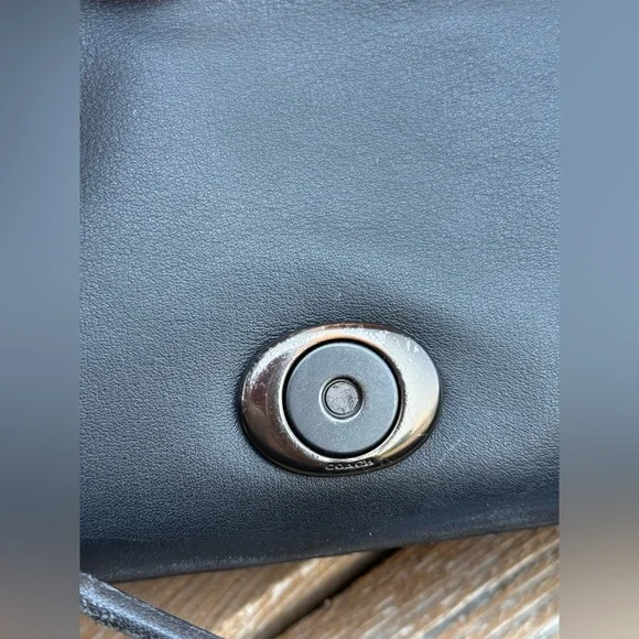 COACH Soft Tabby Bag, Leather & Pewter Hardware- Black 🖤 *Handpainted - Picture 15 of 17